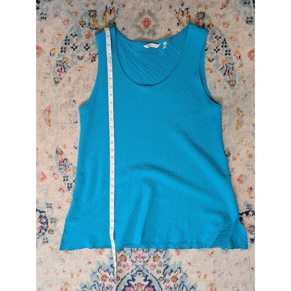 Soft Surroundings Mandalay Turquoise Textured Tank Style #27734 - M - Picture 7 of 8